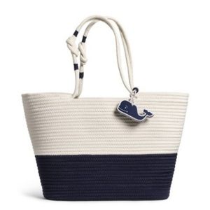 Vineyard Vines Rope Beach Tote with Whale Fob